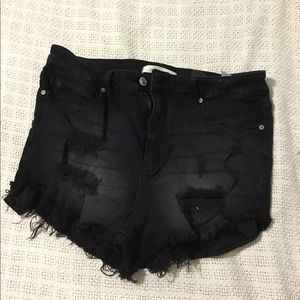 Women’s black high waisted black shorts